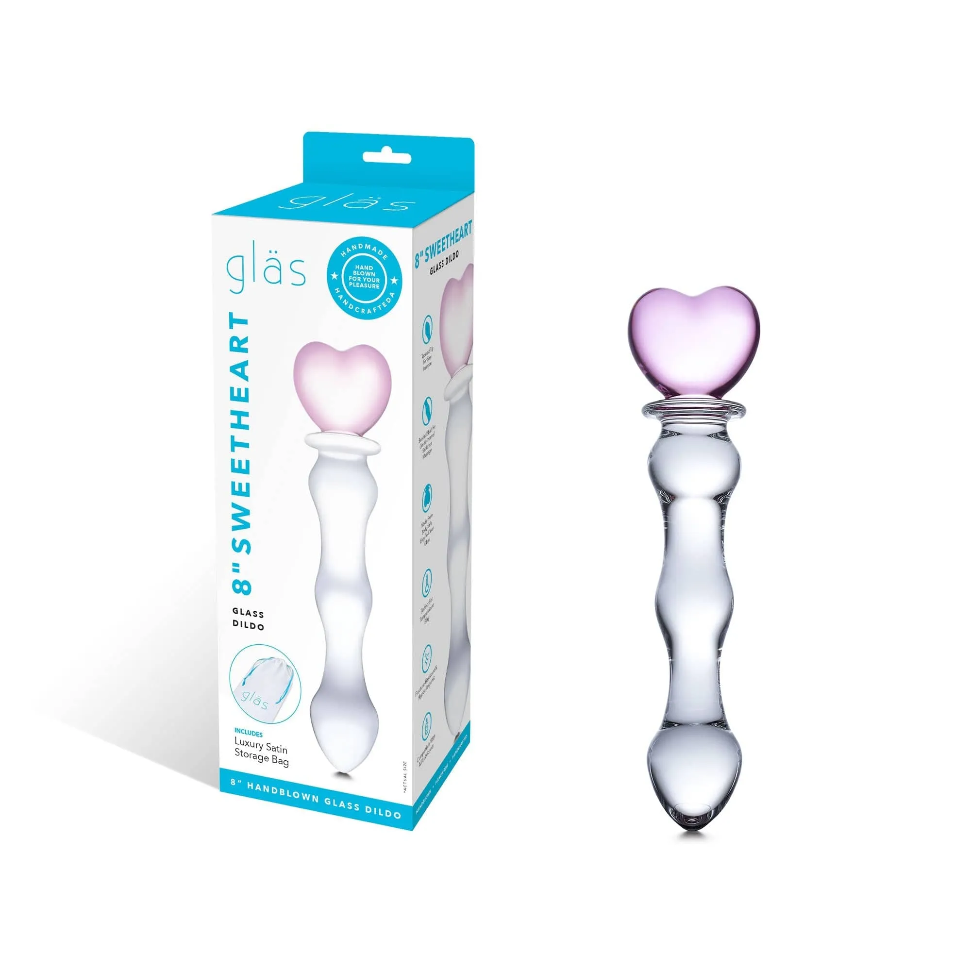 Glas - Sweetheart Glass Dildo 8 (Pink/Clear)