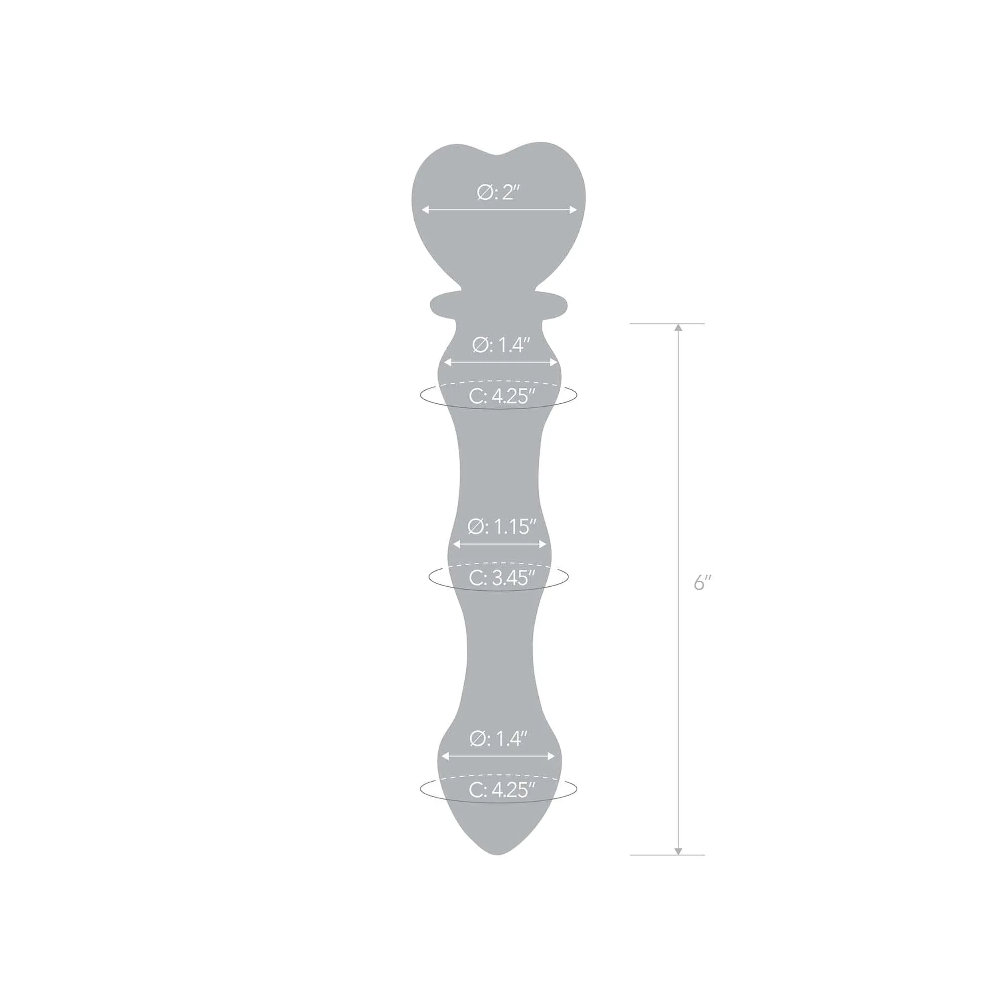 Glas - Sweetheart Glass Dildo 8 (Pink/Clear)
