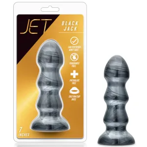 Jet Black Jack 7 in. Anal Plug Carbon Metallic Black
