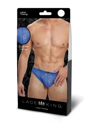 Lace King Lace Thong M/l Blu