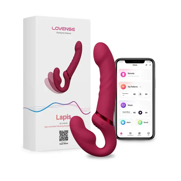 Lapis Interactive Couples Strapless Strap On Vibrator by Lovense
