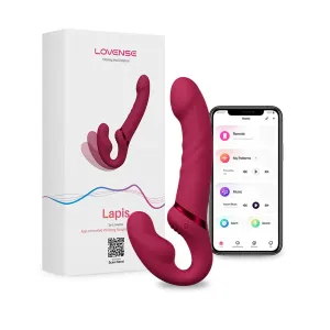 Lapis Interactive Couples Strapless Strap On Vibrator by Lovense