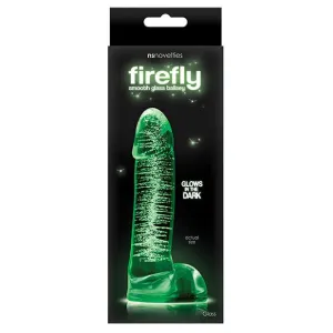 NS Novelties - Firefly Glow in the Dark Smooth Glass Ballsey Dildo 4 (Clear)