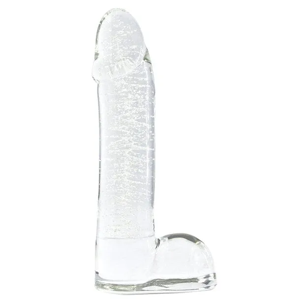 NS Novelties - Firefly Glow in the Dark Smooth Glass Ballsey Dildo 4 (Clear)