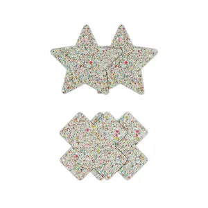 Pretty Pasties Star & Cross 2pk Glow In The Dark by NS Novelties