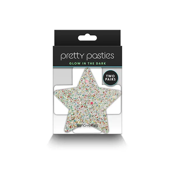 Pretty Pasties Star & Cross 2pk Glow In The Dark by NS Novelties