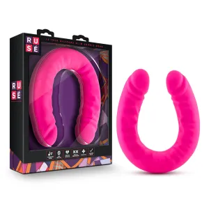 Ruse Realistic 18 in. Silicone Slim Double Dong Dual Ended Dildo Hot Pink