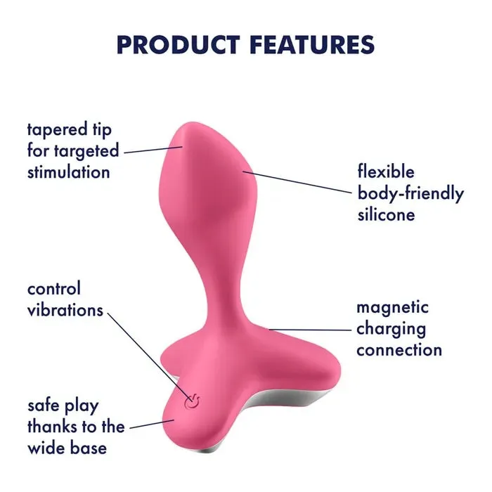 Satisfyer Game Changer Vibrating Anal Plug Silicone Butt Vibrator USB Pink
