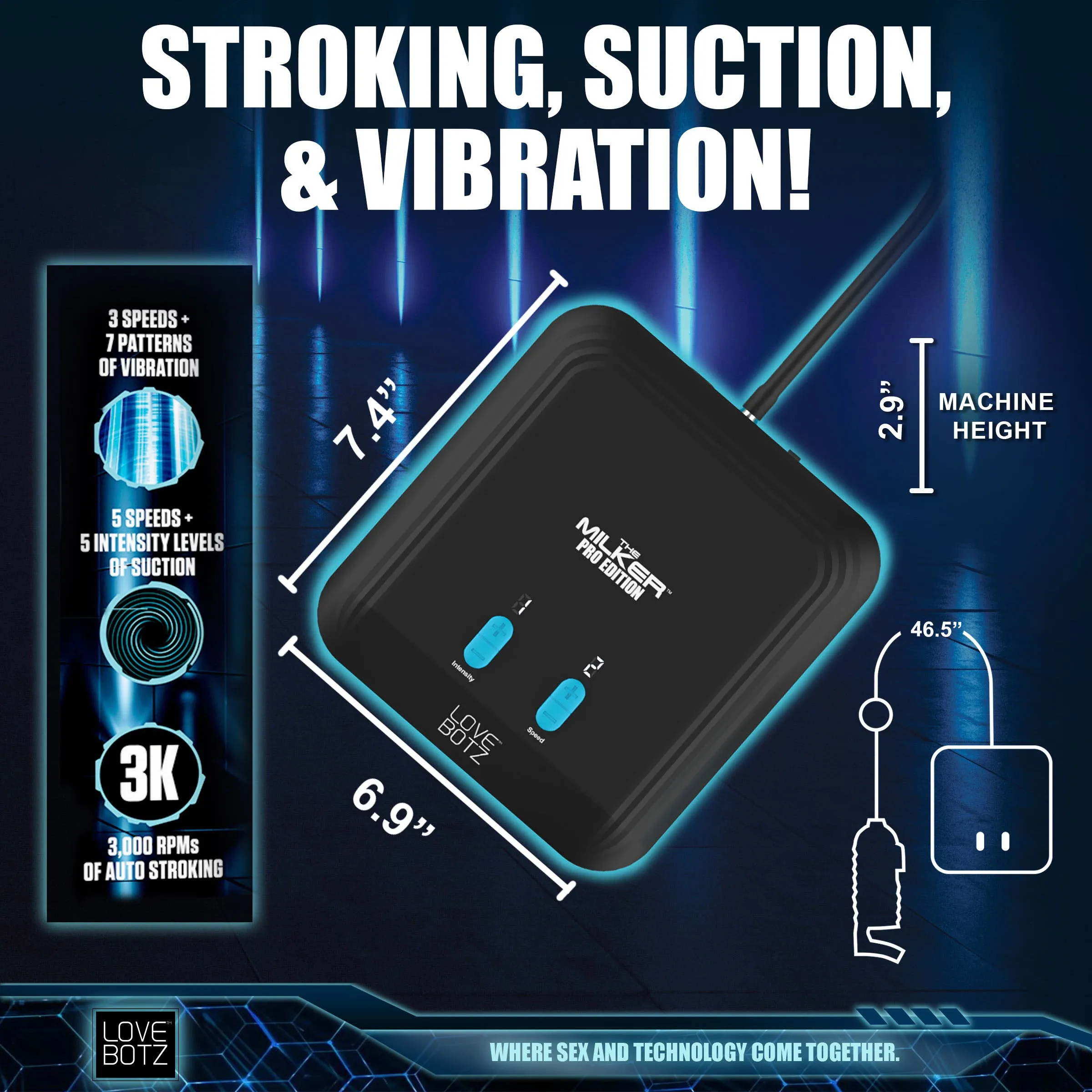 The Milker Pro Edition With Automatic Stroking. Suction And Vibration