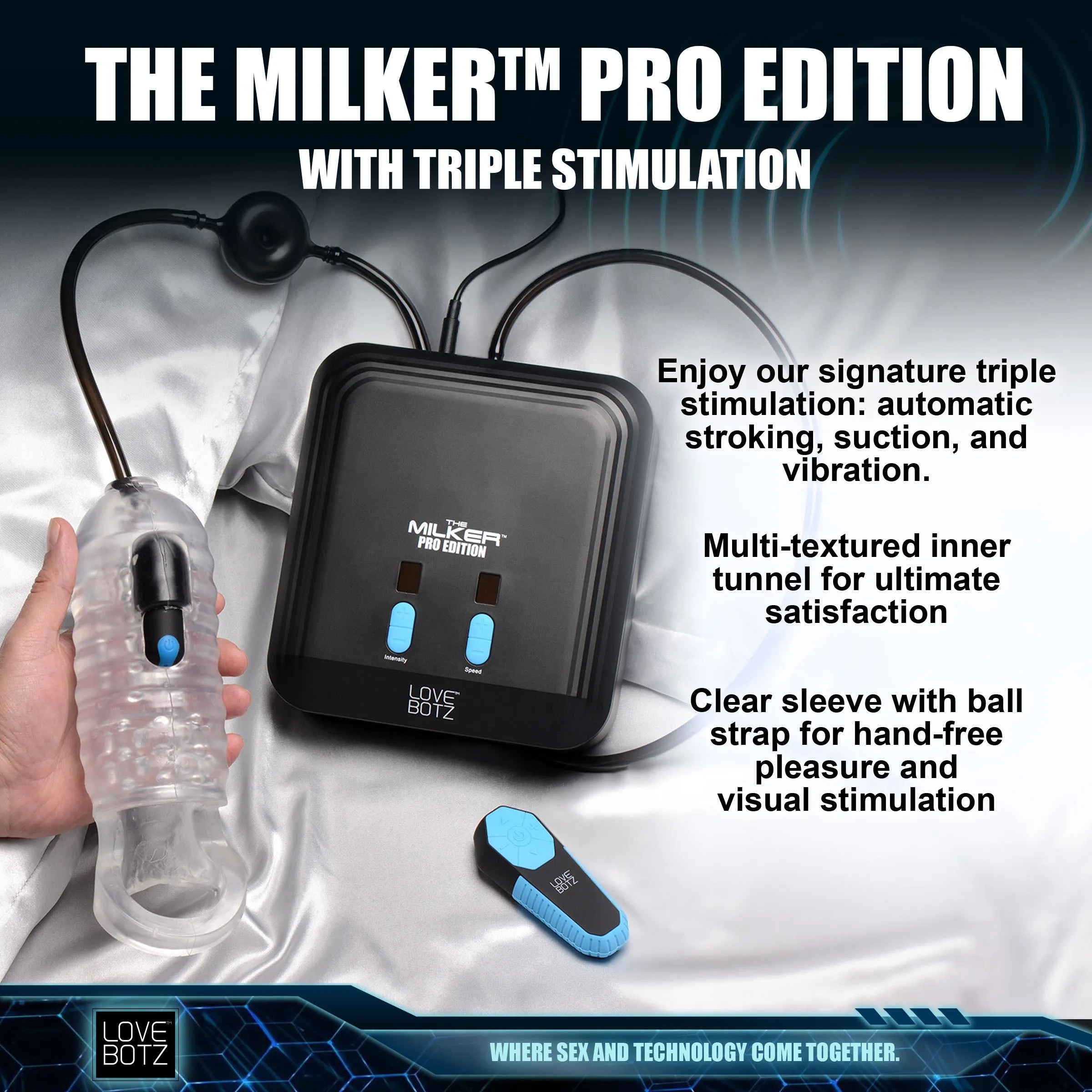 The Milker Pro Edition With Automatic Stroking. Suction And Vibration
