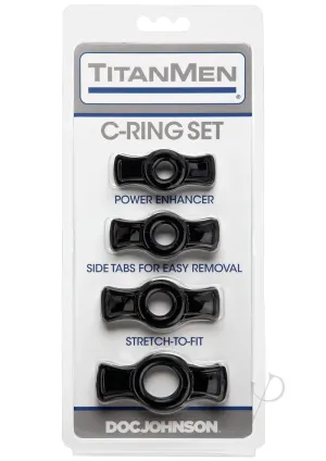 Titanmen Cock Ring Set Black