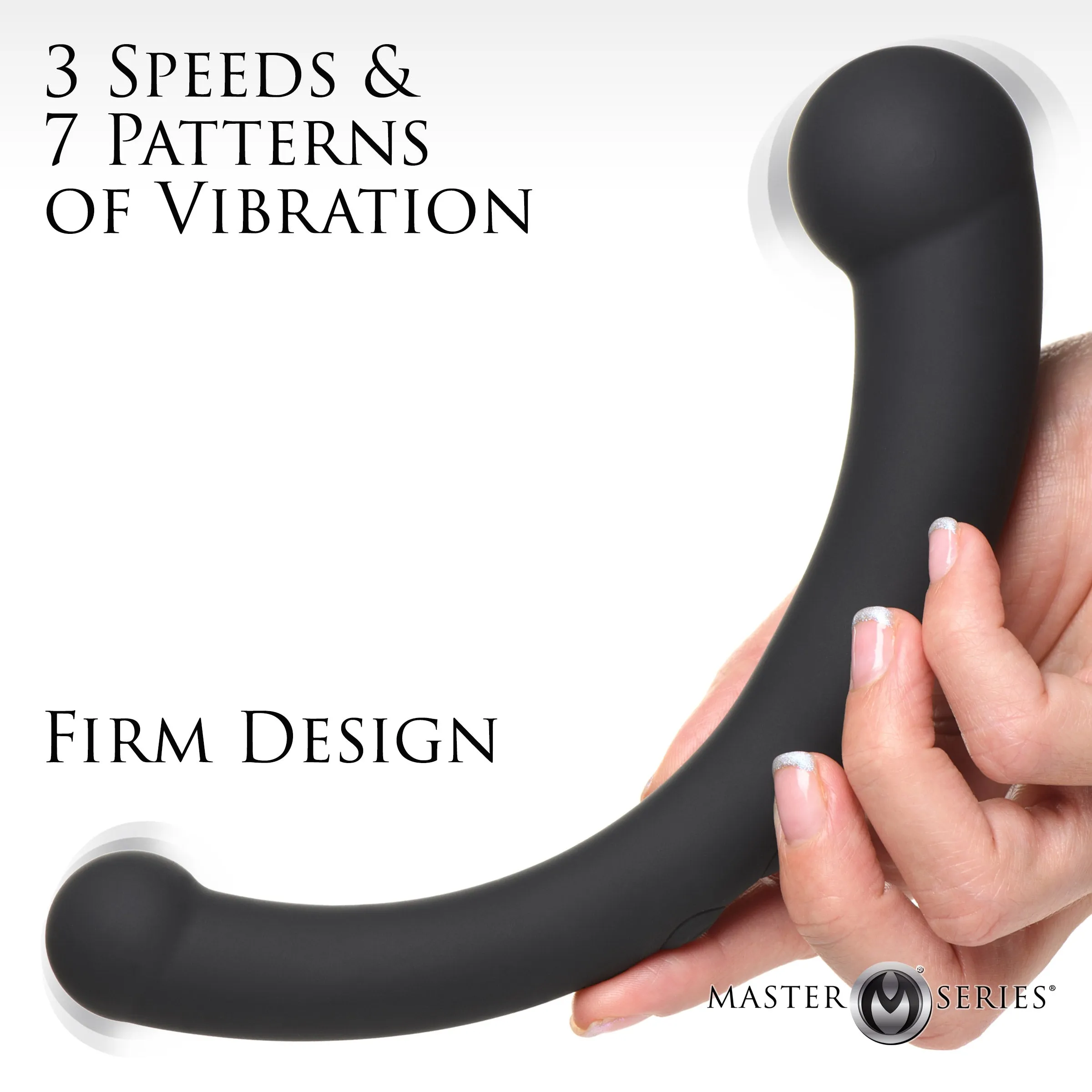 Vibra-crescent Vibrating Silicone Dual-ended Dildo -