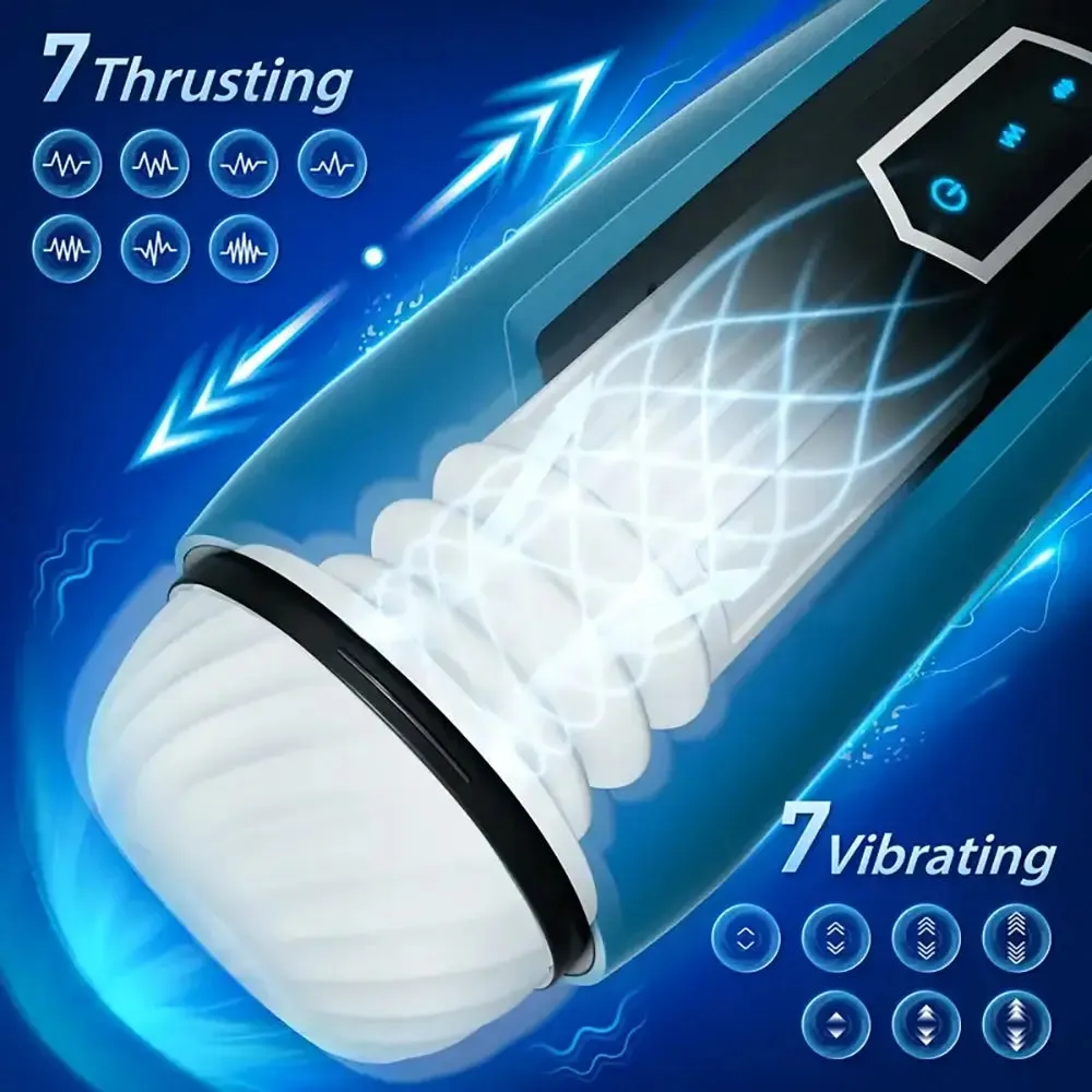 Vibrating Telescopic Starry LED Light Male Automatic Masturbator