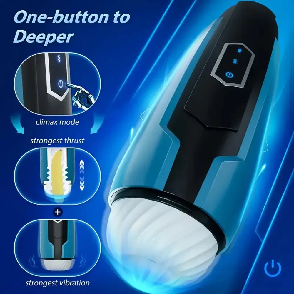 Vibrating Telescopic Starry LED Light Male Automatic Masturbator