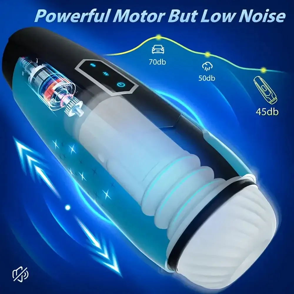 Vibrating Telescopic Starry LED Light Male Automatic Masturbator