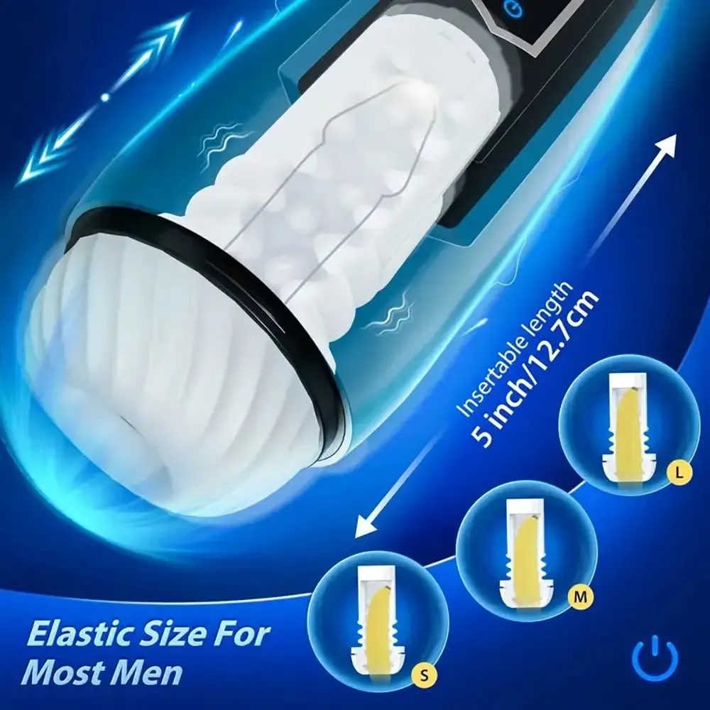 Vibrating Telescopic Starry LED Light Male Automatic Masturbator