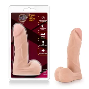 X5 Plus Realistic 5 in. Posable Dildo with Balls Beige