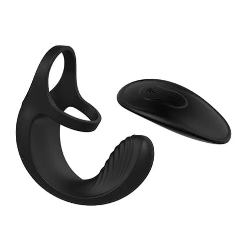 Zero Tolerance - Vibrating Ball Cradle Cock Ring with Remote (Black)